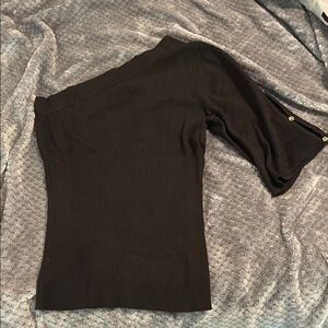 NWOT Pefect Condition Sexy Classy Black 1 Shoulder Knit Top with Rhinestone